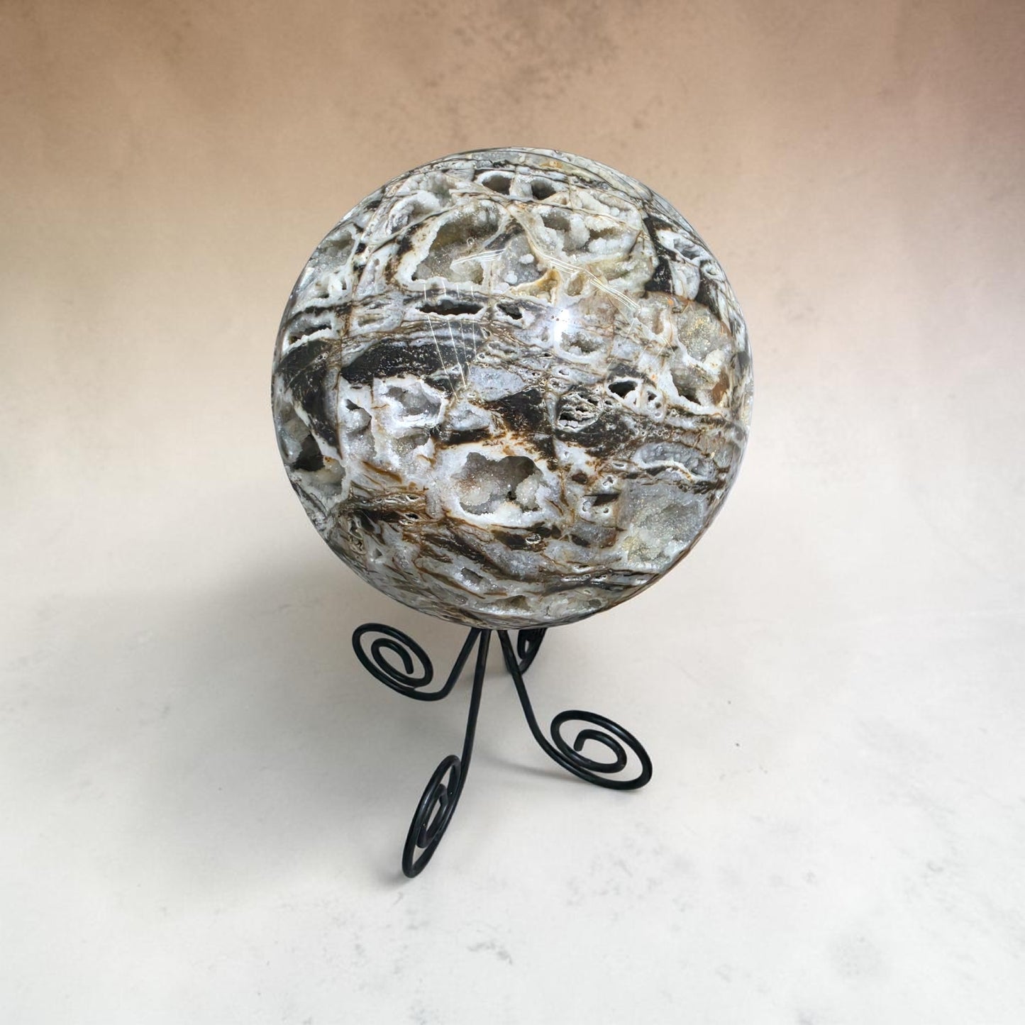 Huge druzy sphelarite sphere